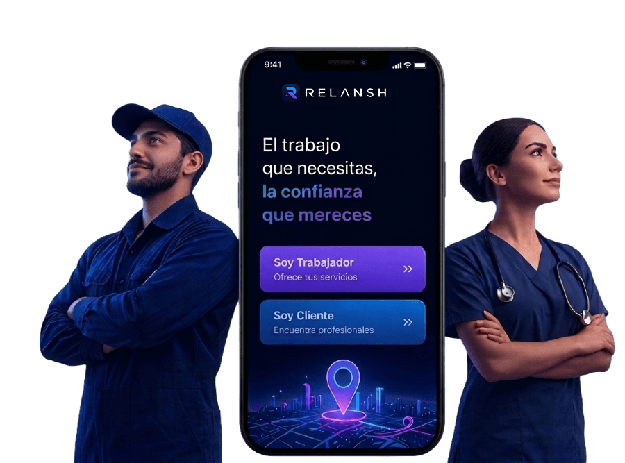 Una clienta y un electricista coordinando un trabajo por la app